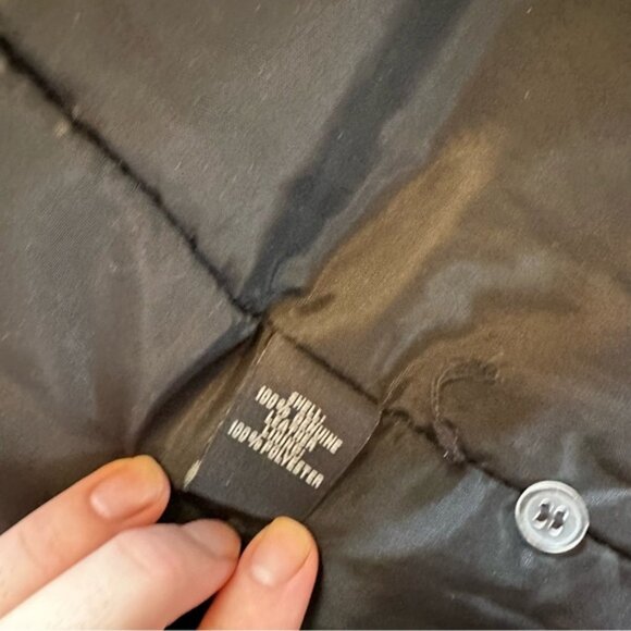 Avenue Black Genuine leather Longer Length Trench Coat Size 22 XL Oversized - Picture 8 of 10